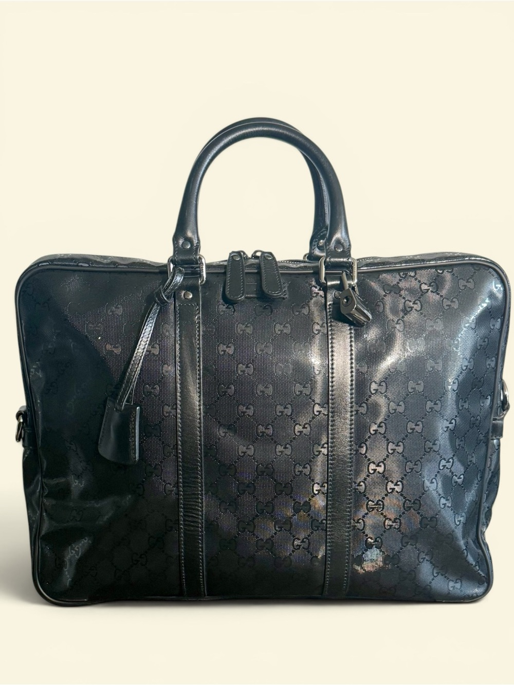 Gucci Black GG Imprimé canvas Briefcase